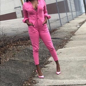 Denim Pink Jumpsuit